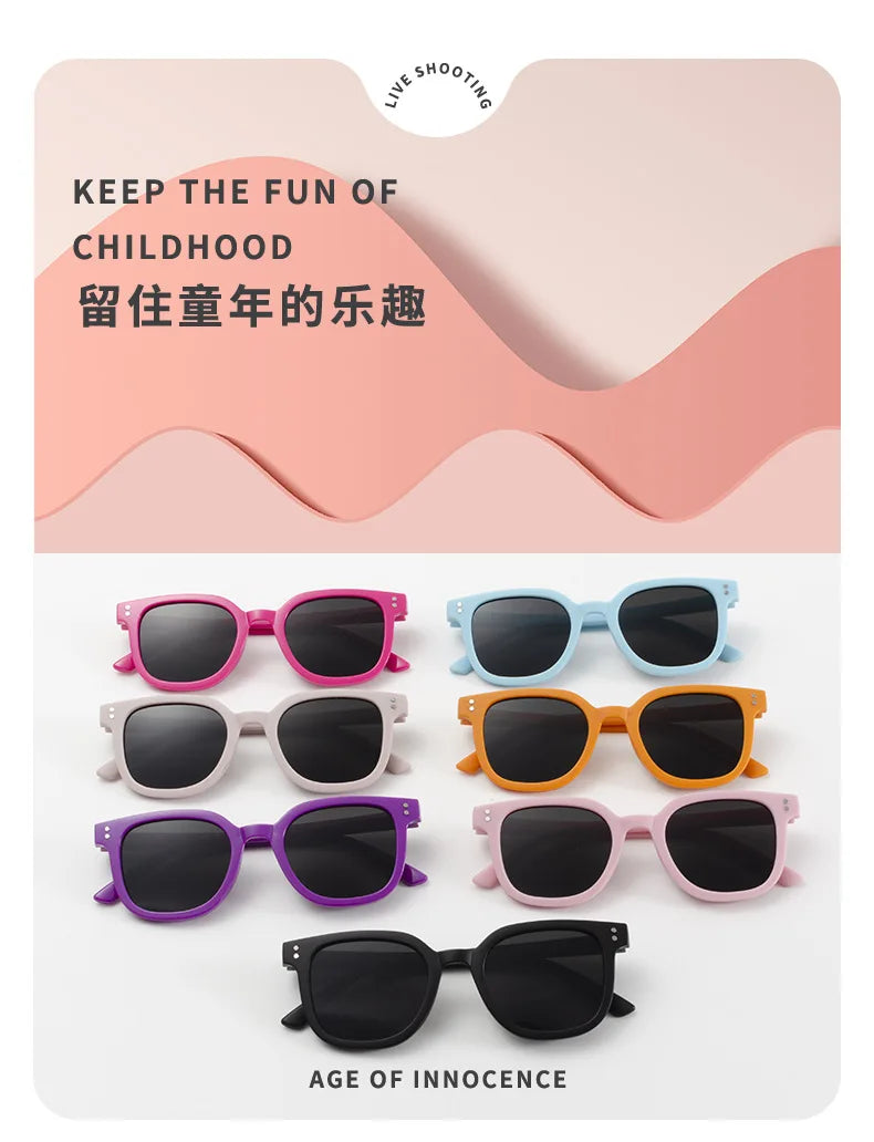 Children's Small Frame Square Sunglasses Girl Brand Designer Fashion Sun Glasses Boys Outdoor Shading Eyewear UV400 Gafas De Sol