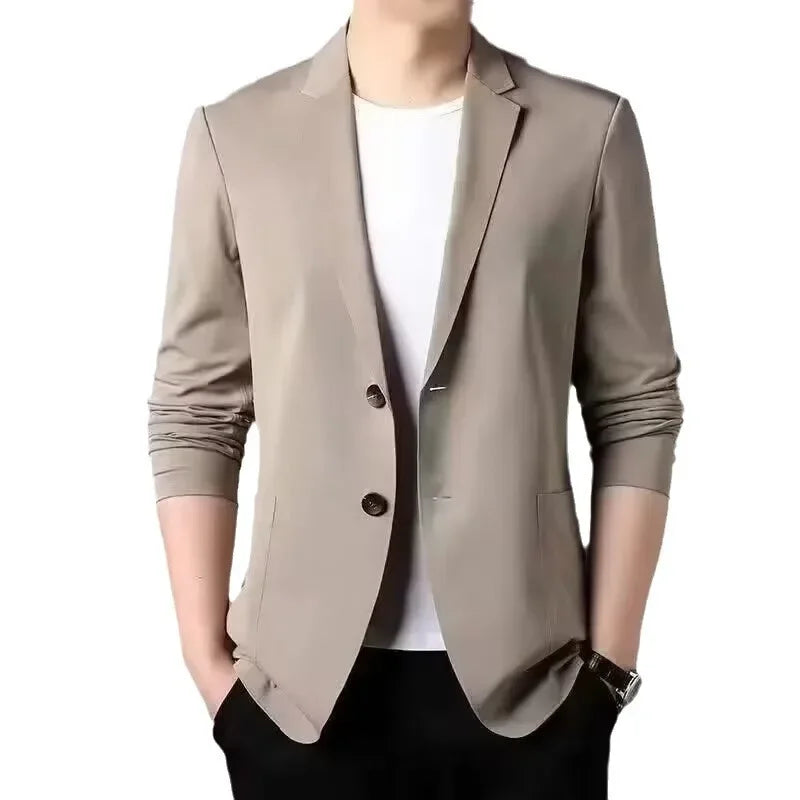 2024 Summer Thin Sunscreen Western-style Suit Men's Top Ice Silk Spring Summer Casual Small Suit Single Western Jacket