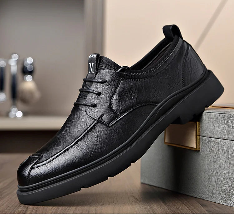 Autumn New Business Men's Casual Shoes Walking Male GENUINE LEATHER Fashionable shose Men Lace Up Breathable 2022 Summer