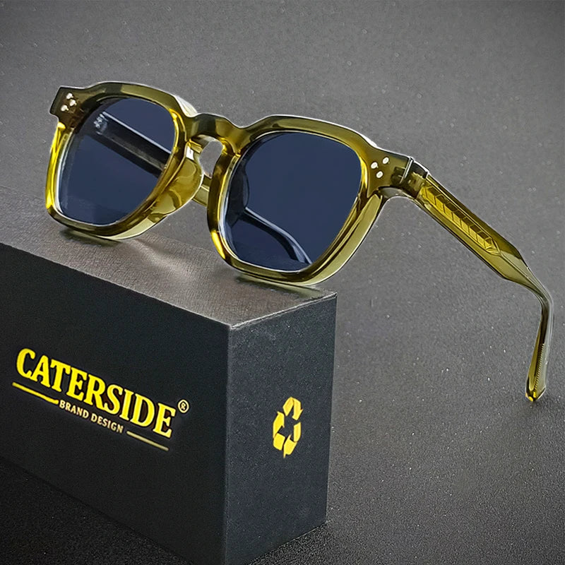 Caterside New Retro Punk Men Sunglasses Square Personalized Design Glasses Women's Fashion Party Business Glasses Festival Gift