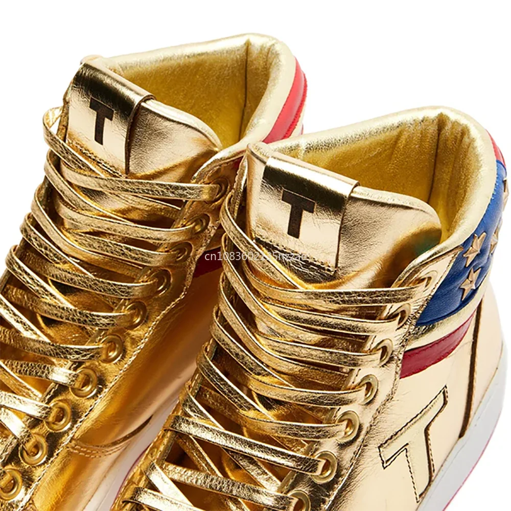 Gold Silvery Trump Shoes 2024 MAGA Never Surrender Shoe Sneaker Basketball Mens WomensCasual Boots Road Shoe Big size 47 48