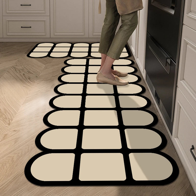 Absorbent Kitchen Floor Mat Diatomit Anti-Slip Carpet Waterproof Oilproof Kitchen Mat Living Room Doormat Kitchen Hallway Rug