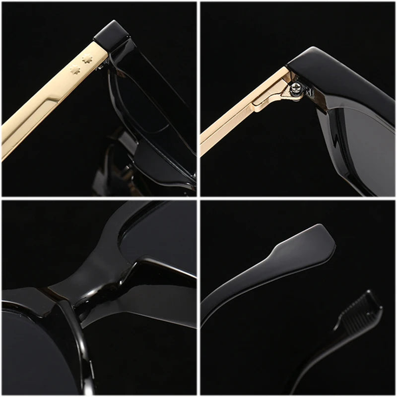 SHAUNA Fashion Square Women Luxury Rivets Sunglasses Retro Gradient Shades UV400 Men Trending Sun Glasses