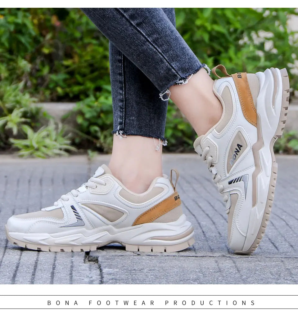 BONA 2023 New Designers Outdoor Sports Shoes Running Shoes Women Fashion Sneakers Comfortable Athletic Training Footwear Ladies