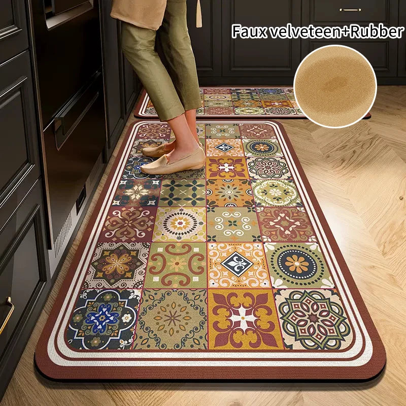 Absorbent Kitchen Floor Mat Diatomit Anti-Slip Carpet Waterproof Oilproof Kitchen Mat Living Room Doormat Kitchen Hallway Rug