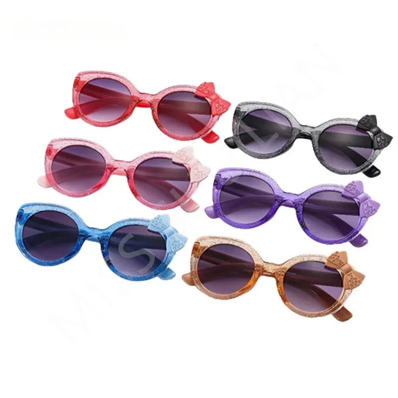 Bowknot Lovely Cat Eye Children Sunglasses Personality Sun Glasses Kids Cute Baby Eyewear Trend Girls Boy Eyeglasses