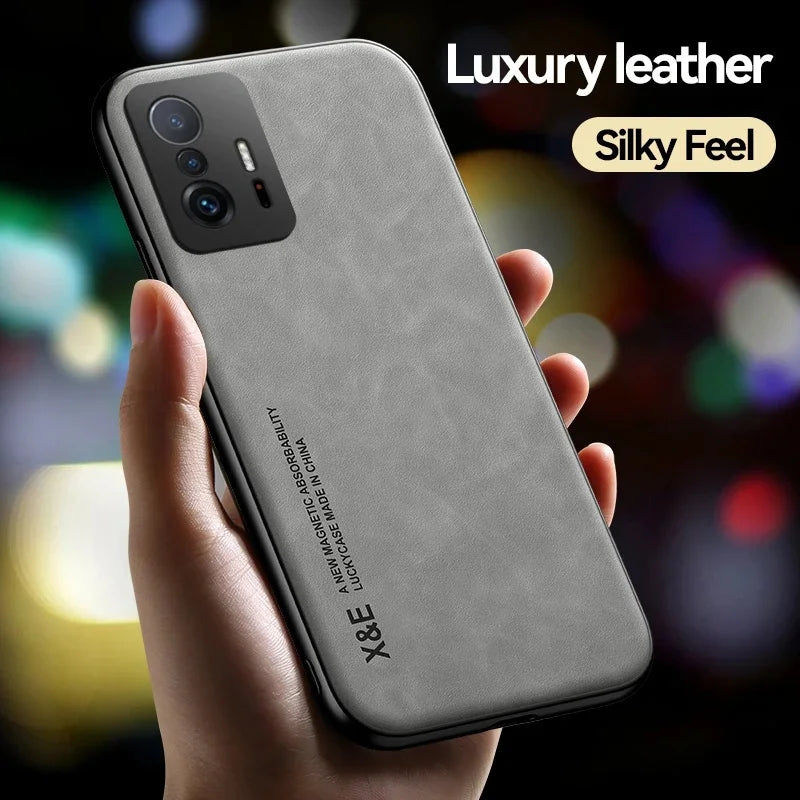 For Xiaomi Poco X3 GT 5G Case Leather Car Magnetic Holder Case For Poko Little X3GT X 3 GT TPU Soft Bumper Shockproof Back Cover