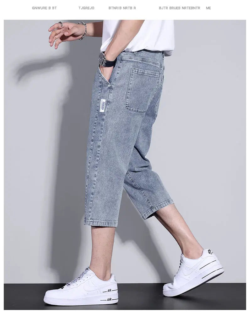 Seven Denim Shorts Men'S Summer Thin Loose Casual Straight Pants Fashion Men'S Travel Office Versatile 7 Jeans Jeans A3398