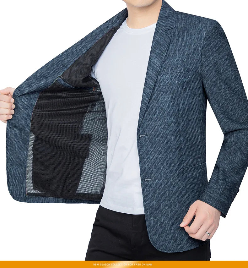 New Summer Man Breathable Quick Drying Blazers Jackets Suits Coats Formal Wear Business Casual Blazers Jackets Men's Clothing 4X