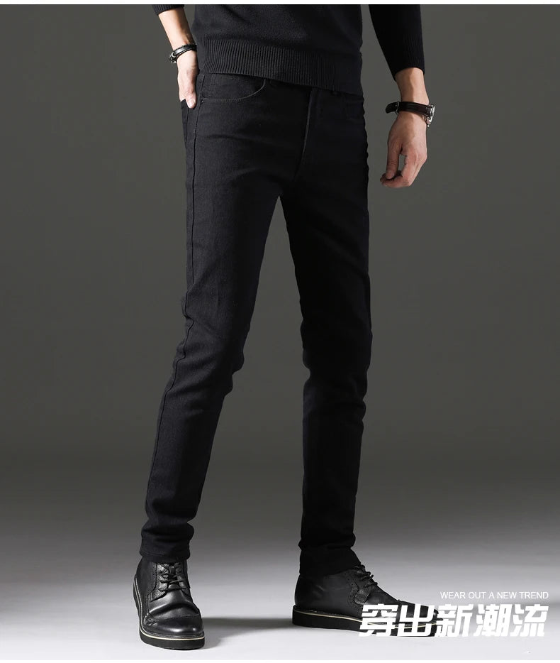 2024 spring New style Men's Skinny Jeans Fashion Casual Elastic Cotton Slim fit Denim Pants high quality Comfortable jeans men