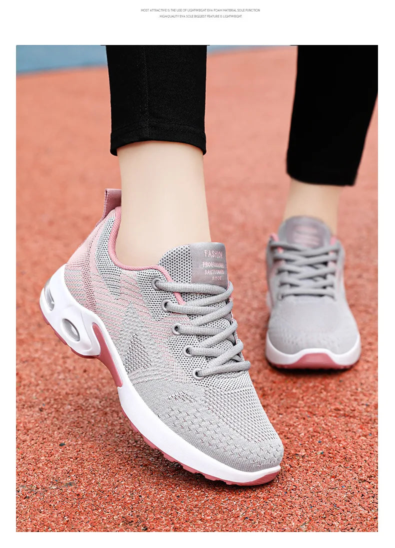 Running shoes Women 2024 spring new large size casual breathable lace-up air cushion sports shoes sneakers