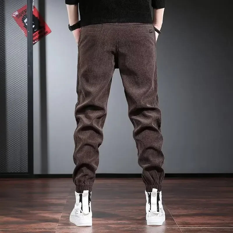 Casual Men's Trendy Loose-fit Maillard Jeans 2023 Autumn Winter New Style Versatile Youthful Streetwear Pants