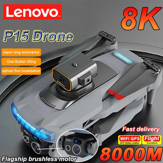 Lenovo P15 Drone Camera 8k Professional 5g Positioning Obstacle Avoidance Gps Dual Camera Automatic Folding Quadcopter 10000m