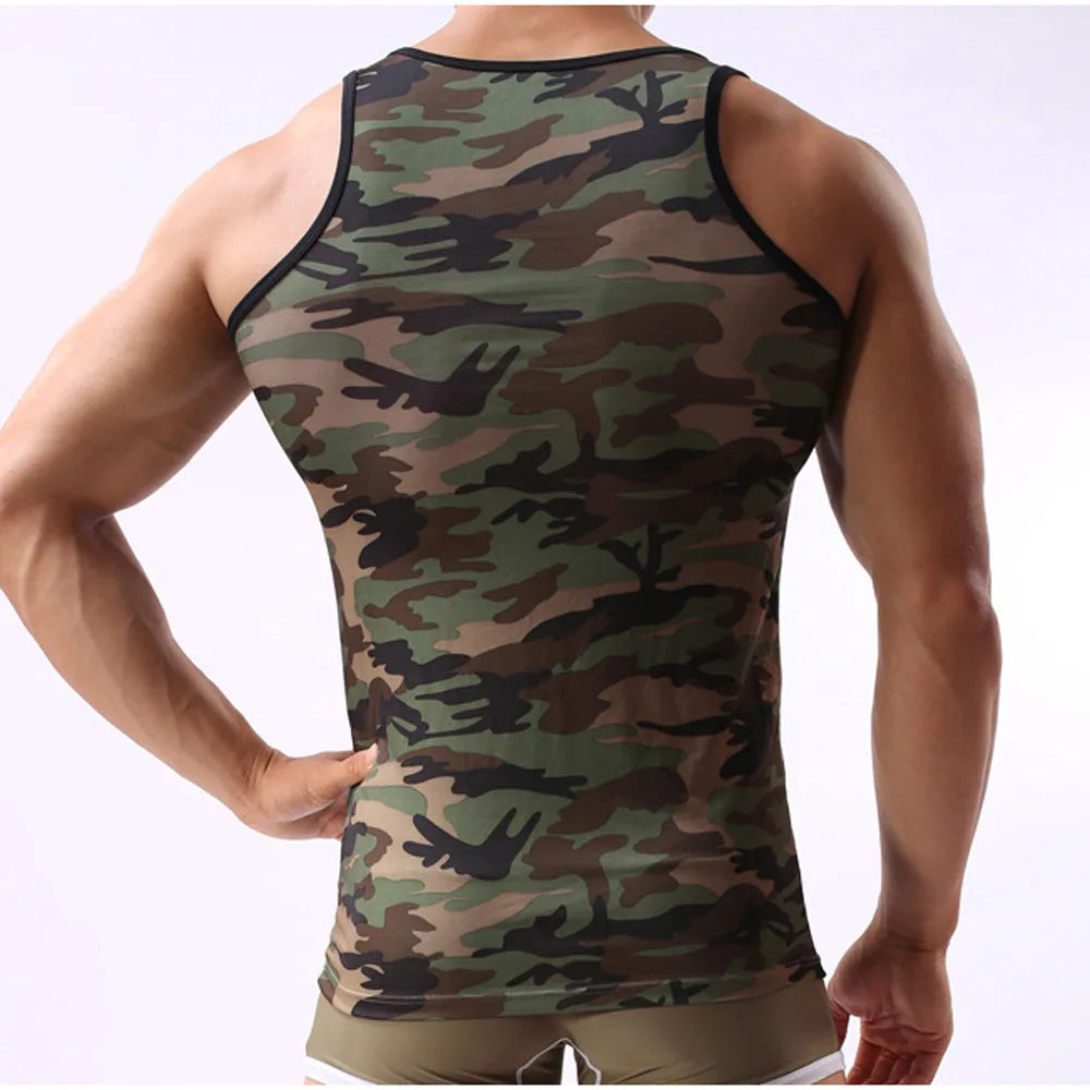 Camouflage Men'S Vest Sportswear Tank Top Sleeveless Outdoor Sport Vest Thin Breathable Tops For Male Summer Ropa De Hombre