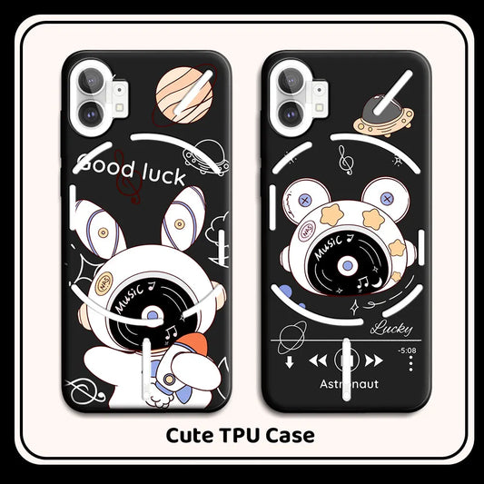 For Nothing Phone 2 1 2A Case For Phone1 One (1) Phone2 Phone 2a Black Phone Cases Graffiti Love Heart Astronaut Silicone Cover