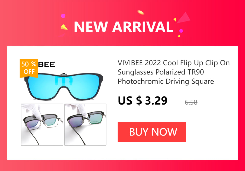 VIVIBEE Rimless Flip Up Clip On Sunglasses Men Driving UV400 Polarized Mirror Red Lens Fishing Big Size Fancy Design Eyeglasses