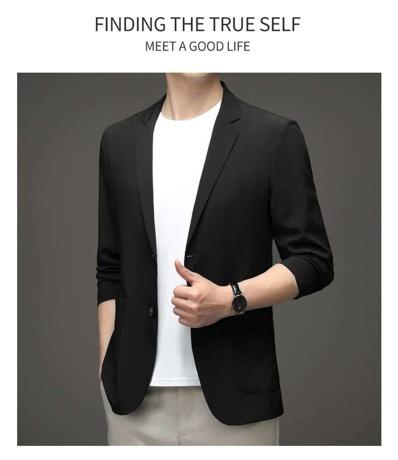 Chic & Sleek: Summer Slim-Fit Casual Suit Jacket for Fashion-Forward Style - Thin for Summer,UV Protection，Business Leisure