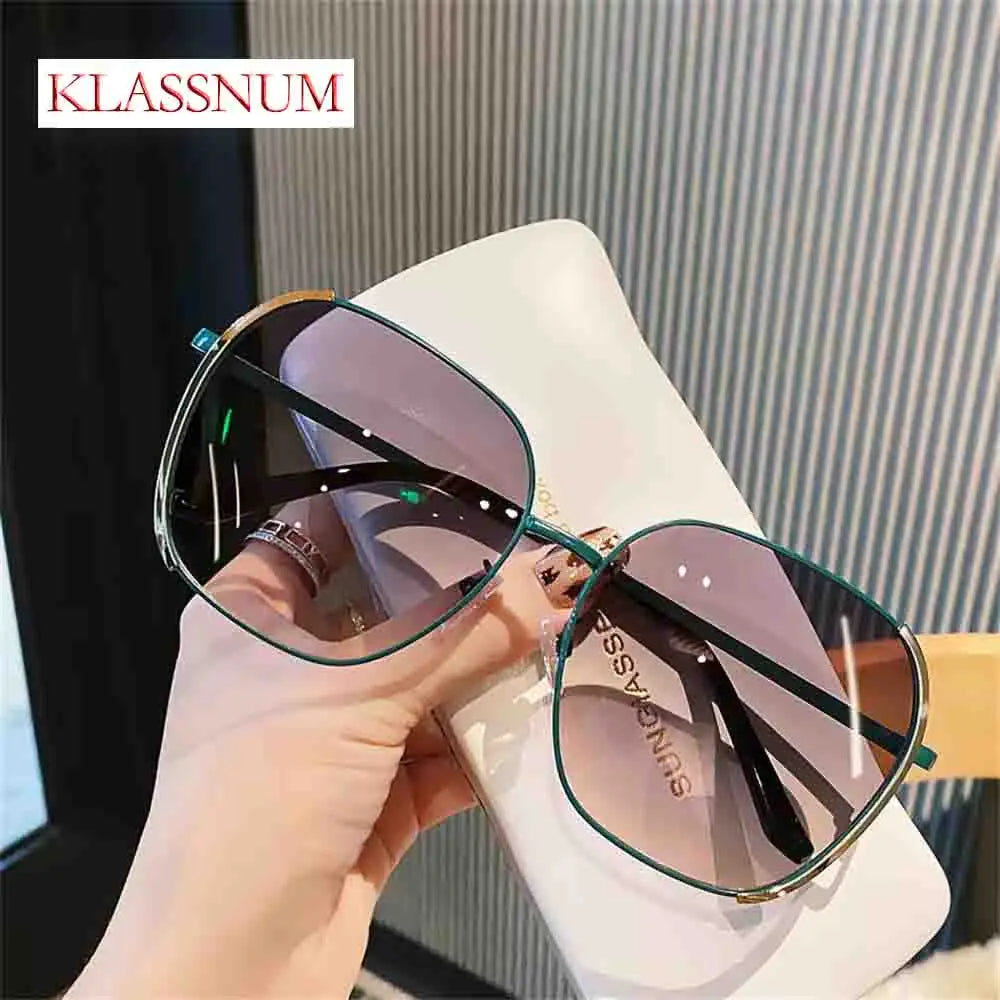 KLASSNUM Women's Oversized Polarized Sunglasses Fashion Gradient Shade Sunglasses UV400 Outdoor Sports Sunglasses Men Glasses