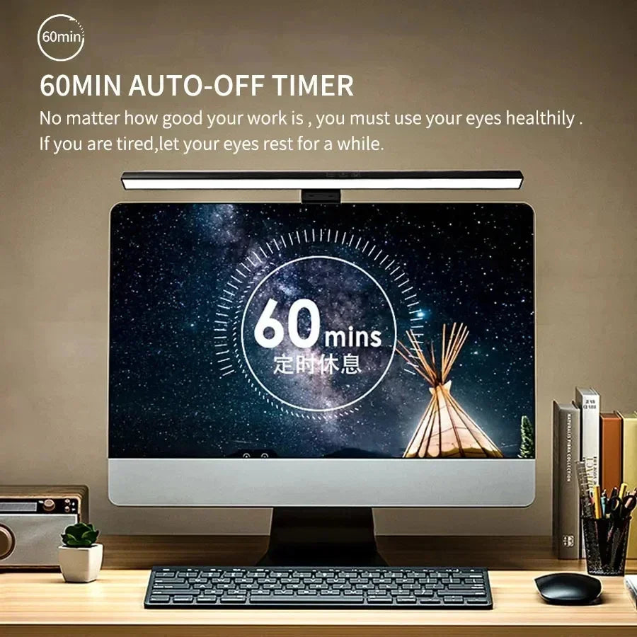 33cm 50cm Hanging Desk Lamp Computer Screen Light USB Plug in Monitor LED Bar Light Dimmable 3 Colors Office Study Reading Lamp