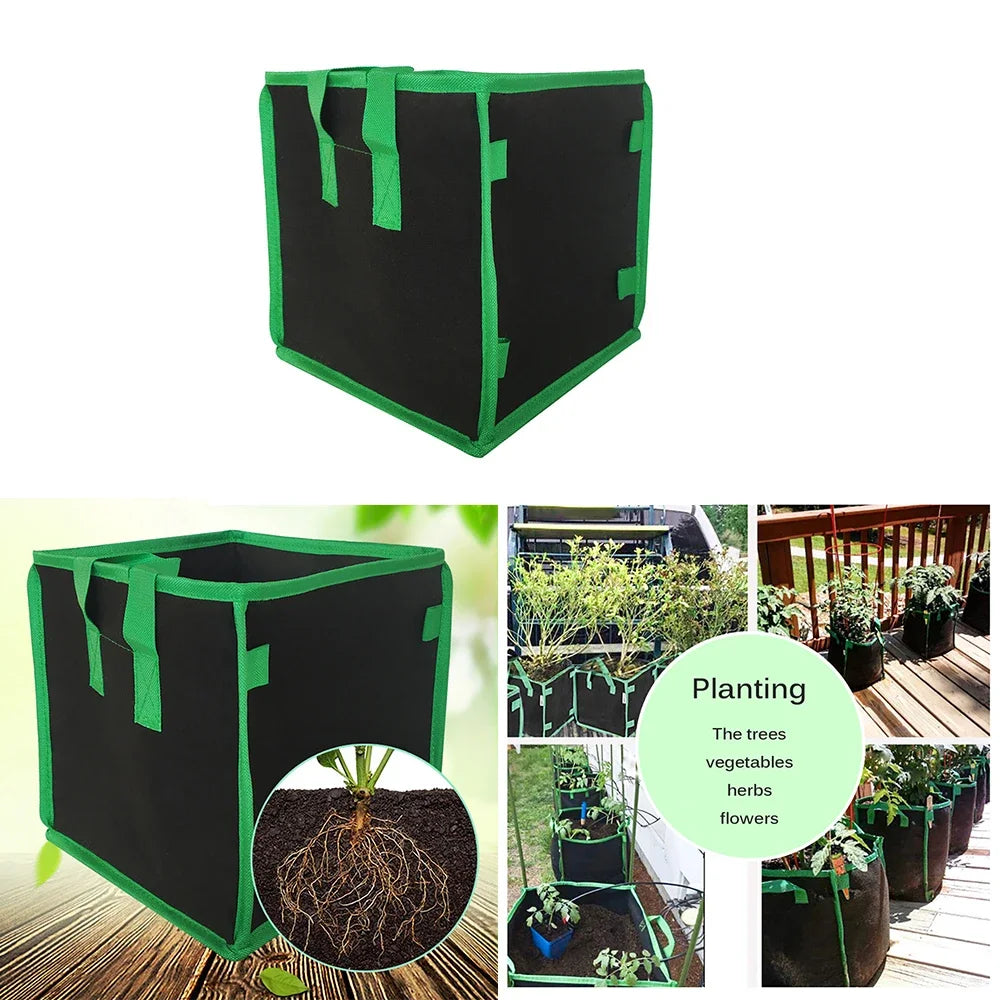 Square Potato Grow Bag Nursery Tomato Plant DIY Potato Planting Bucket Felt Grow Flower Fabric Grow Pot Non-woven Seedling Bag