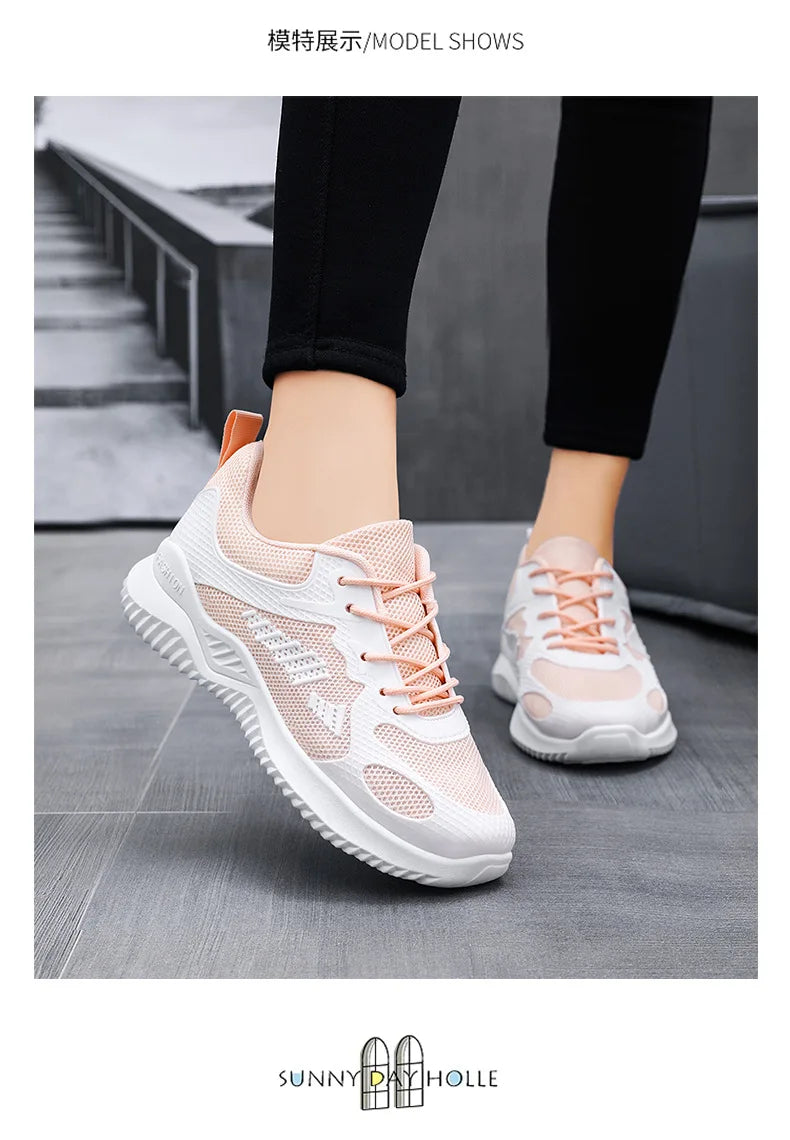 Shoes women 2024 spring and autumn new fashion casual breathable running shoes soft sole women sports shoes