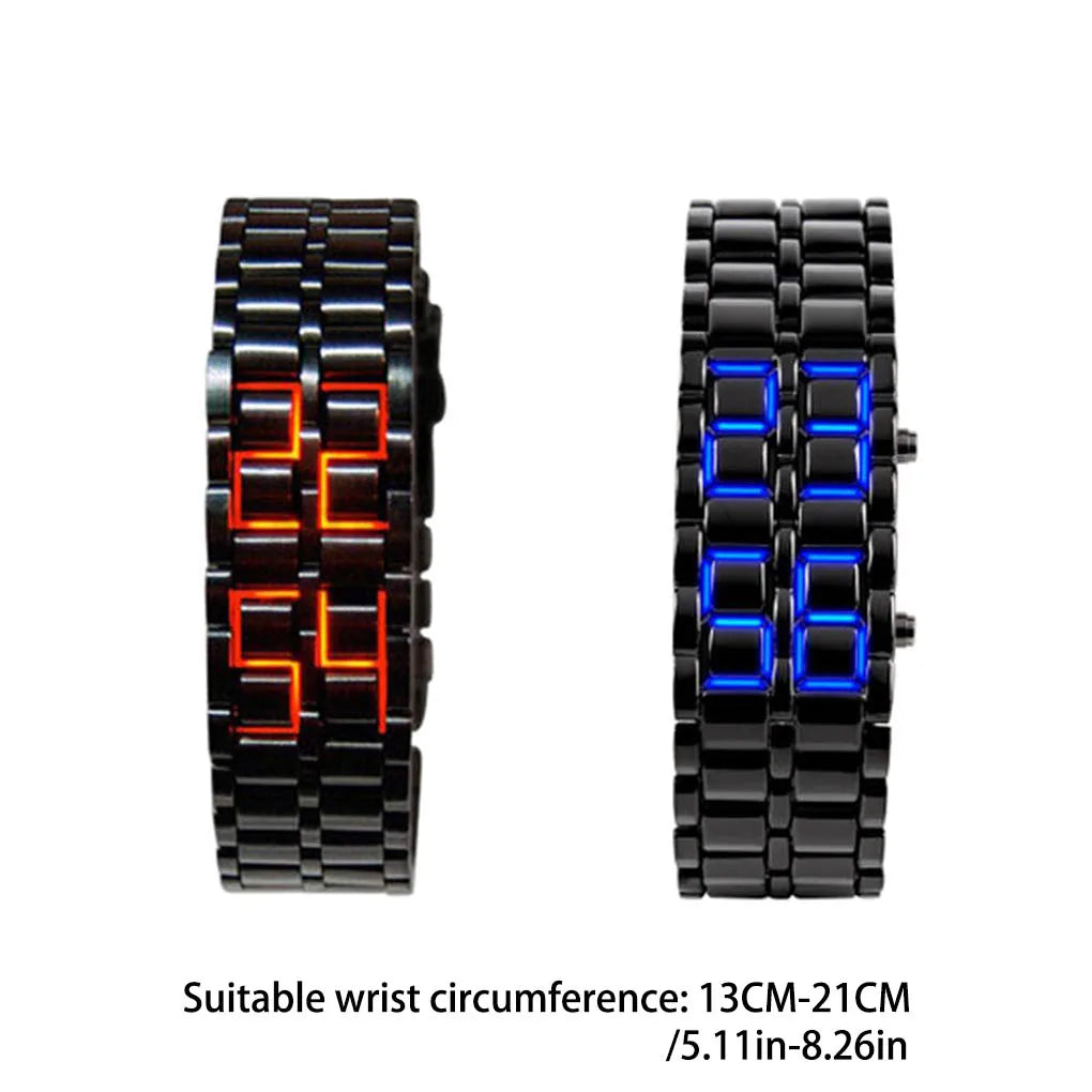 Women Men Watch Lava LED Fashion Accessory Bracelet Friendship Retro Style Hand Wrist Wristwatch Full Steel Chain Decoration