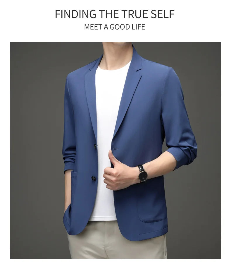 Chic & Sleek: Summer Slim-Fit Casual Suit Jacket for Fashion-Forward Style - Thin for Summer,UV Protection，Business Leisure