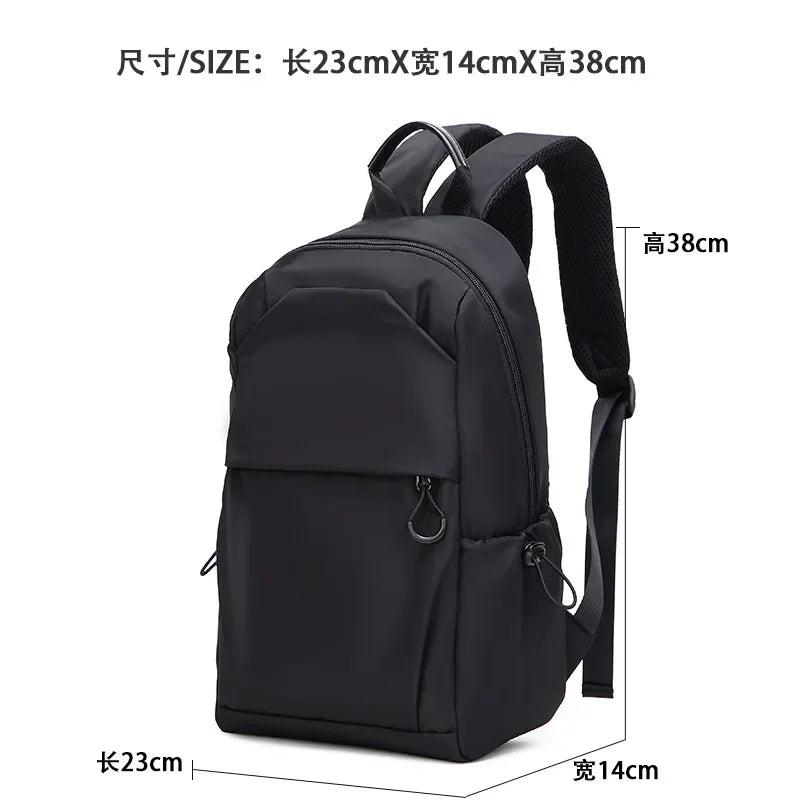 Small Men's Backpacks Sports Outdoor Man School Bag Fashion Oxford Cloth Mini Travel Shoulder Bags for Male 2023 Black Rucksack