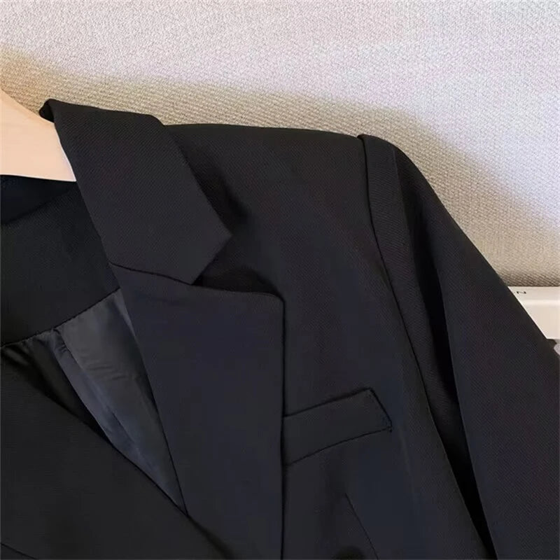 Woman Spring Autumn New in Solid Color Long Sleeve Tailored Collar Slim Fit Fashionable Loose Suit Slimming Top Size S-3XL