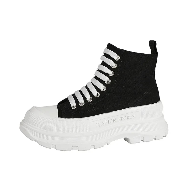 Hip Hop Platform Women's Shoes Models 2024 High Top Shoes Big Size Long Boots Sneakers Sports Athlete High-tech Shoses