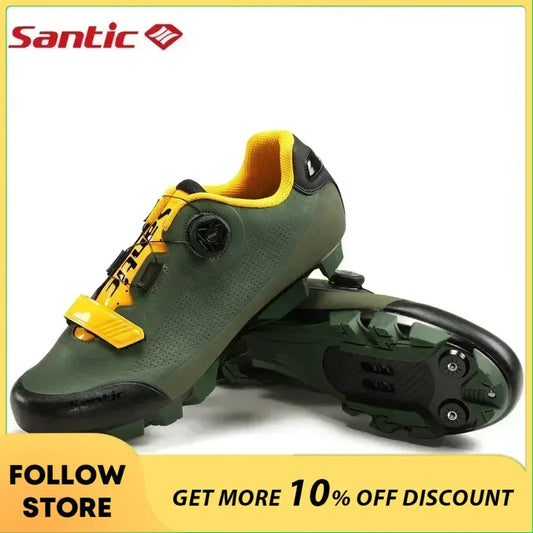 Santic Cycling Road Lock Shoes Outdoor Riding Sports Mountain Bike  With Locks Comfortable Breathable Biking Sneakers Unisex