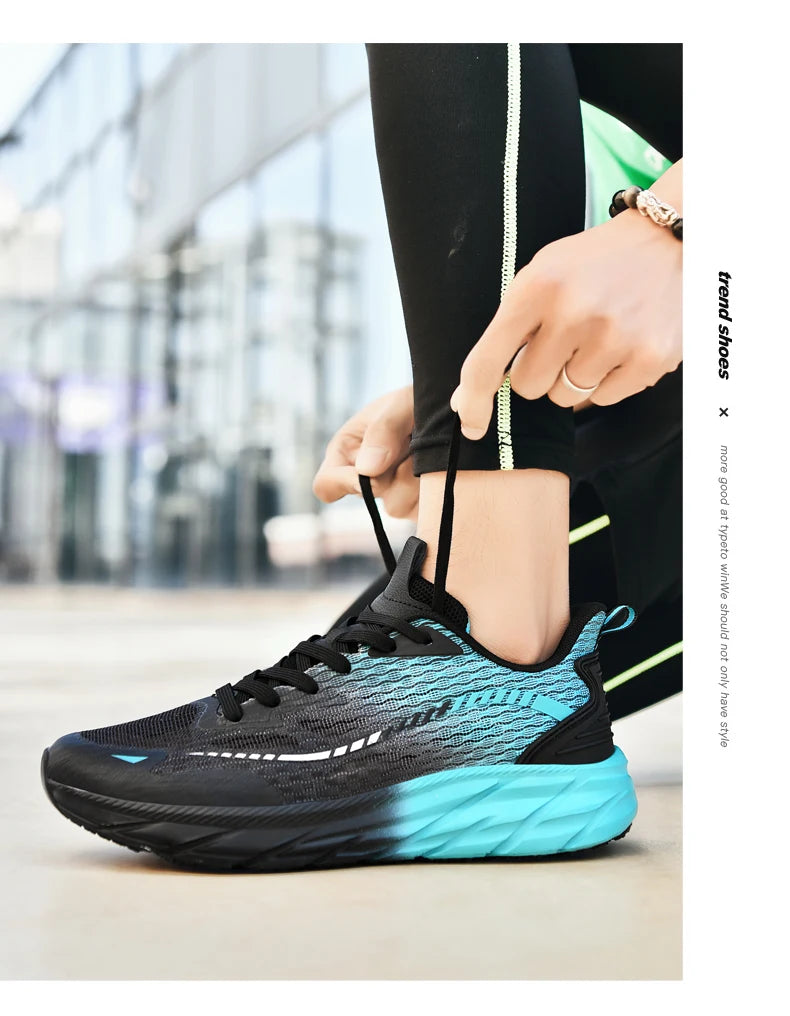 Big Size Running Shoes Men Women Jogging Sports Shoes Summer Sneakers Outdoor Athletic Training Shoes Soft Cushioning Breathable