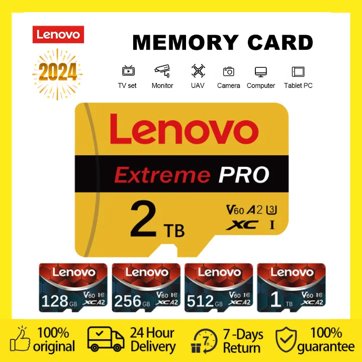 Lenovo 2TB Micro TF SD Card 1TB 512GB 256GB 128GB 64GB High Speed UHS-1 Flash Memory Card V30 U3 Flash Card For Nintendo Switch