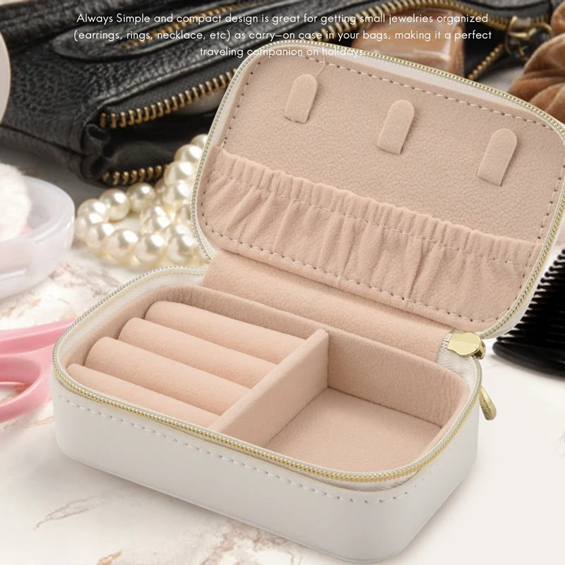 Small Jewelry Box,Portable Travel Jewelry Box Organizer Display Storage Case For Rings And Earrings