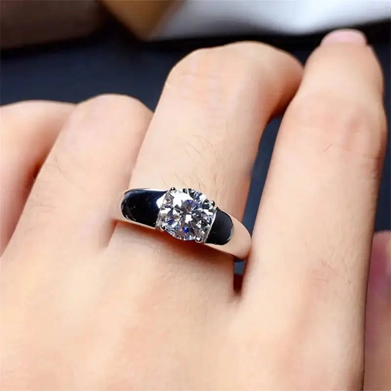 Pt950 White Gold Color Diamond Style Ring For women 2 Carat Moissanite Color Ring Gift For Men Wedding Rings Free Shipping