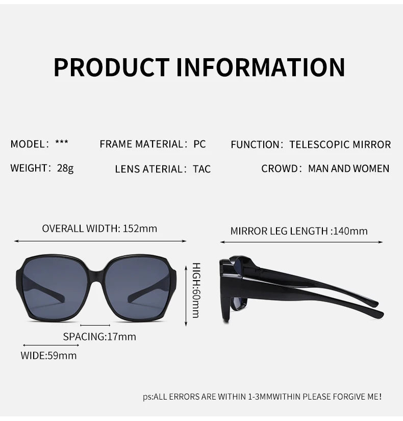 2023 Polarized Sunglasses Frame For Myopia Driver Classic Sun Glasses Men UV400 Polarize Lenes Universal Optical Eyewear Frame