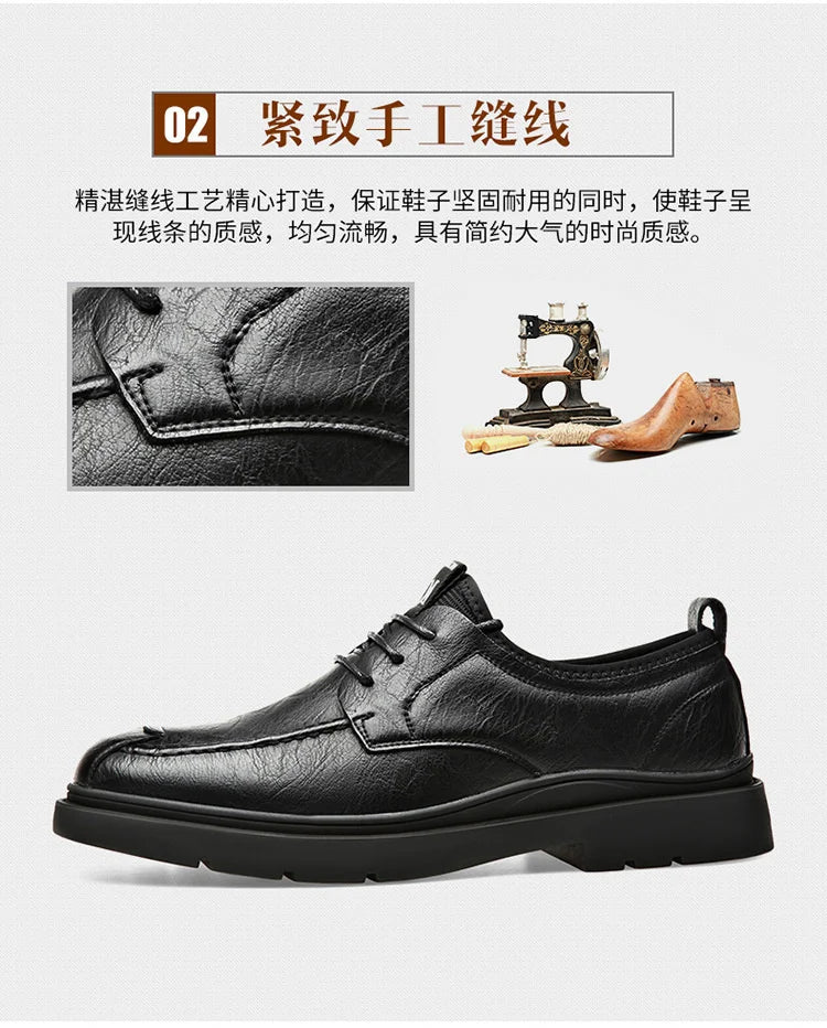 Autumn New Business Men's Casual Shoes Walking Male GENUINE LEATHER Fashionable shose Men Lace Up Breathable 2022 Summer