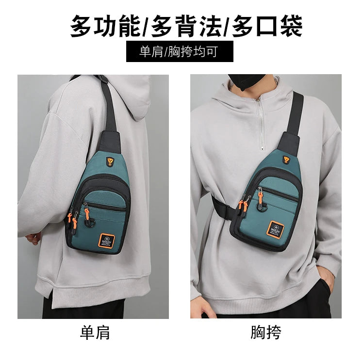 Fashion Men's Chest Bag Handbag Lightweight Oxford Fabric Crossbody Shoulder Bag Stylish Casual Men's Waist Packs Male Chest Bag