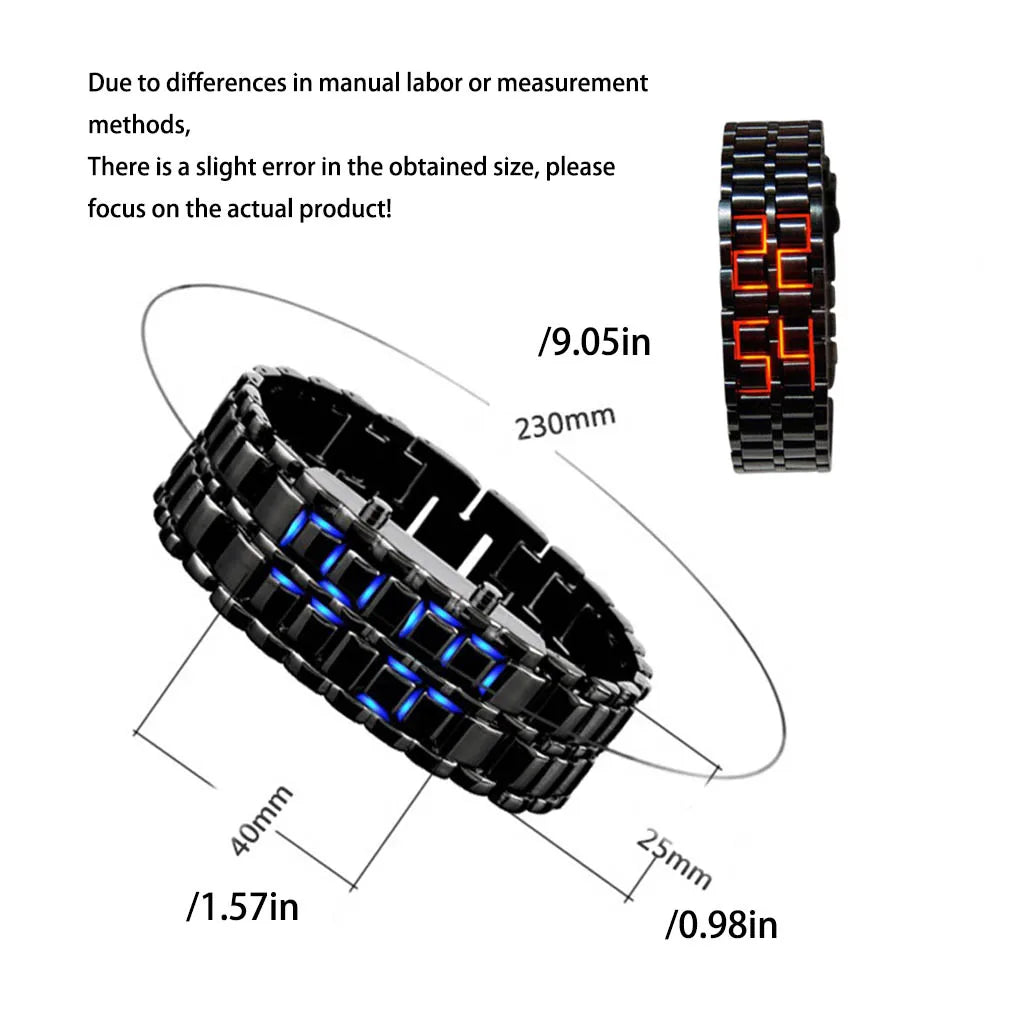 Women Men Watch Lava LED Fashion Accessory Bracelet Friendship Retro Style Hand Wrist Wristwatch Full Steel Chain Decoration