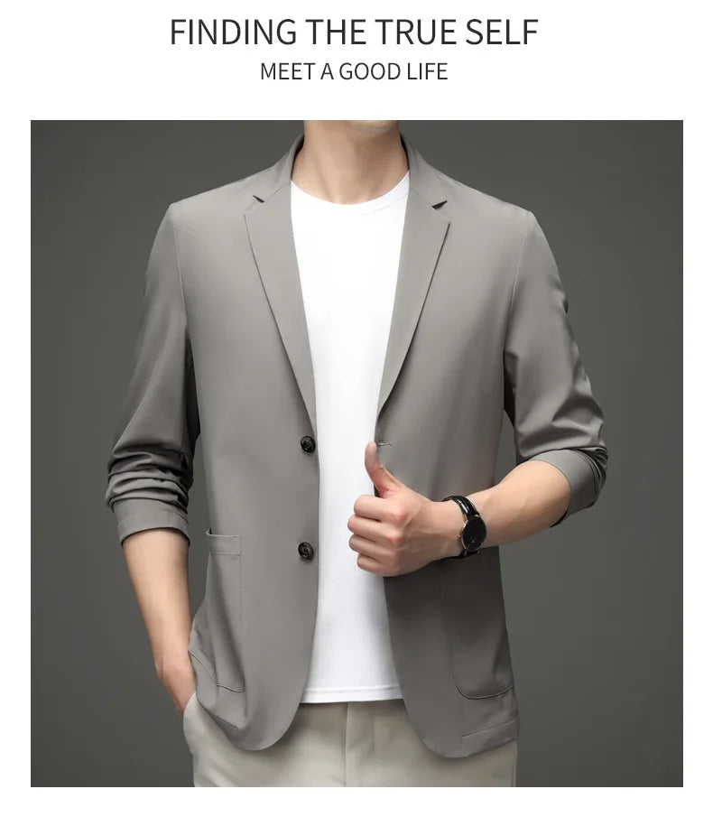 Chic & Sleek: Summer Slim-Fit Casual Suit Jacket for Fashion-Forward Style - Thin for Summer,UV Protection，Business Leisure