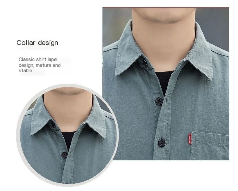 Pockets Button Handsome Turn-down Collar Shirts Spring Summer Comfortable Loose Cardigan 2023 Men's Clothing Thin Fashion Casual