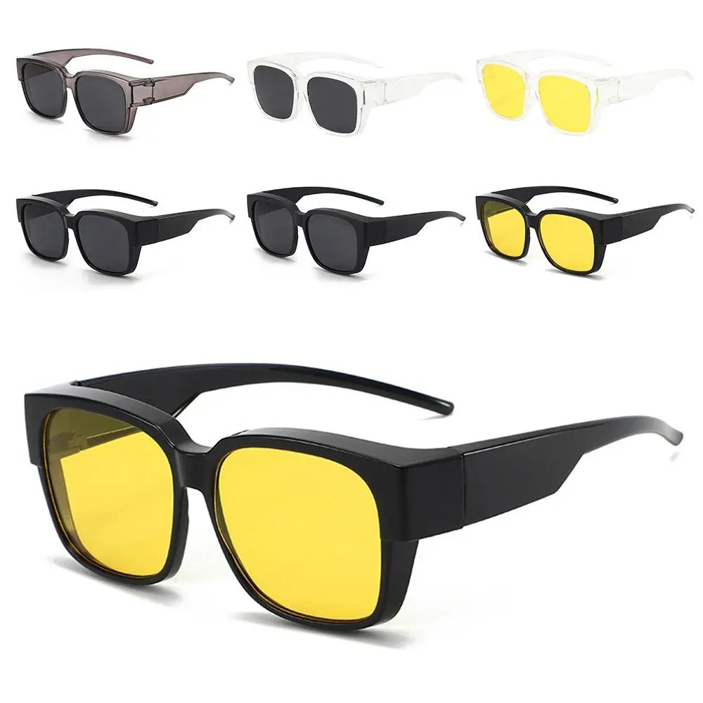 For Driving Riding That Can Be Worn over Other Glasses Wrap Around Square Shades Fit Over Glasses Sunglasses Polarized