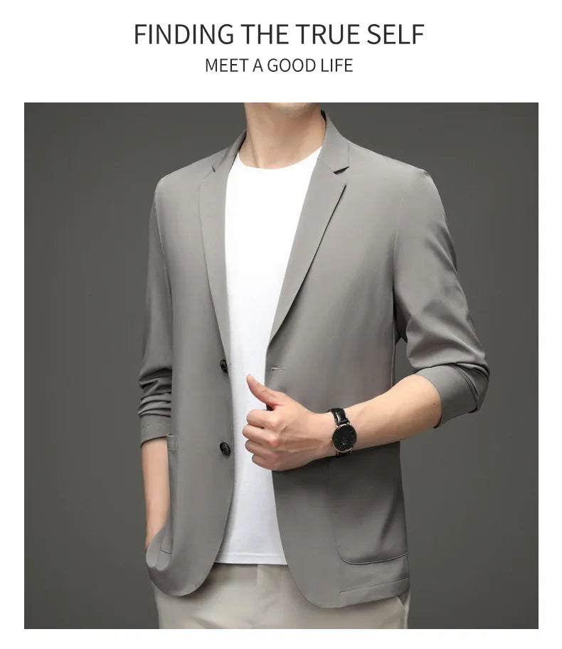 Chic & Sleek: Summer Slim-Fit Casual Suit Jacket for Fashion-Forward Style - Thin for Summer,UV Protection，Business Leisure