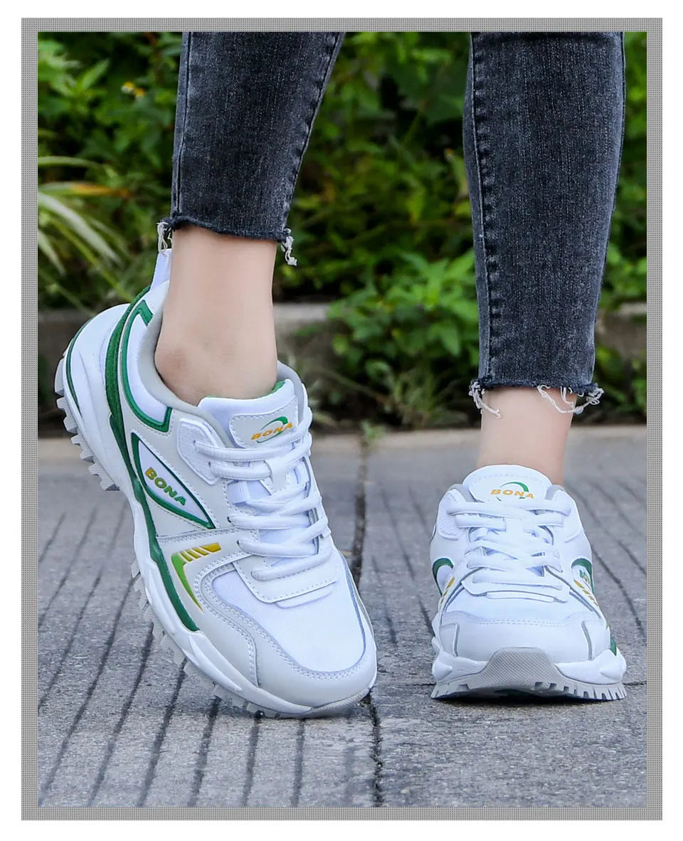 BONA 2023 New Designers Outdoor Sports Shoes Running Shoes Women Fashion Sneakers Comfortable Athletic Training Footwear Ladies