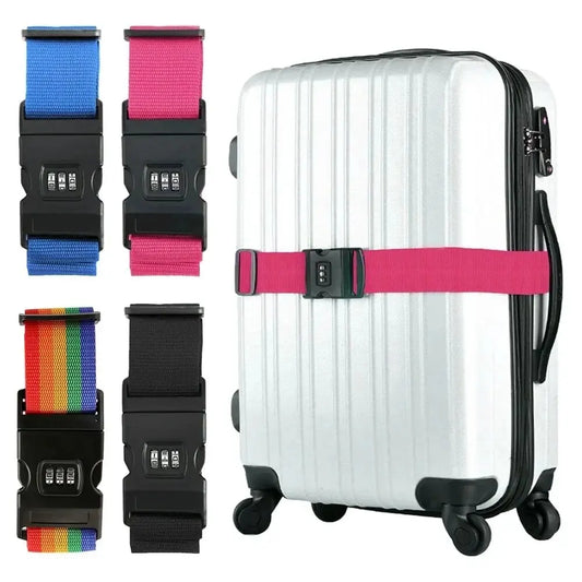 Adjustable Luggage Belts Strong Elastic Extra Safety Travel Suitcase Luggage Baggage Security Straps Tie Belt Carry On Straps