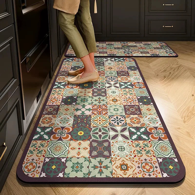 Absorbent Kitchen Floor Mat Diatomit Anti-Slip Carpet Waterproof Oilproof Kitchen Mat Living Room Doormat Kitchen Hallway Rug