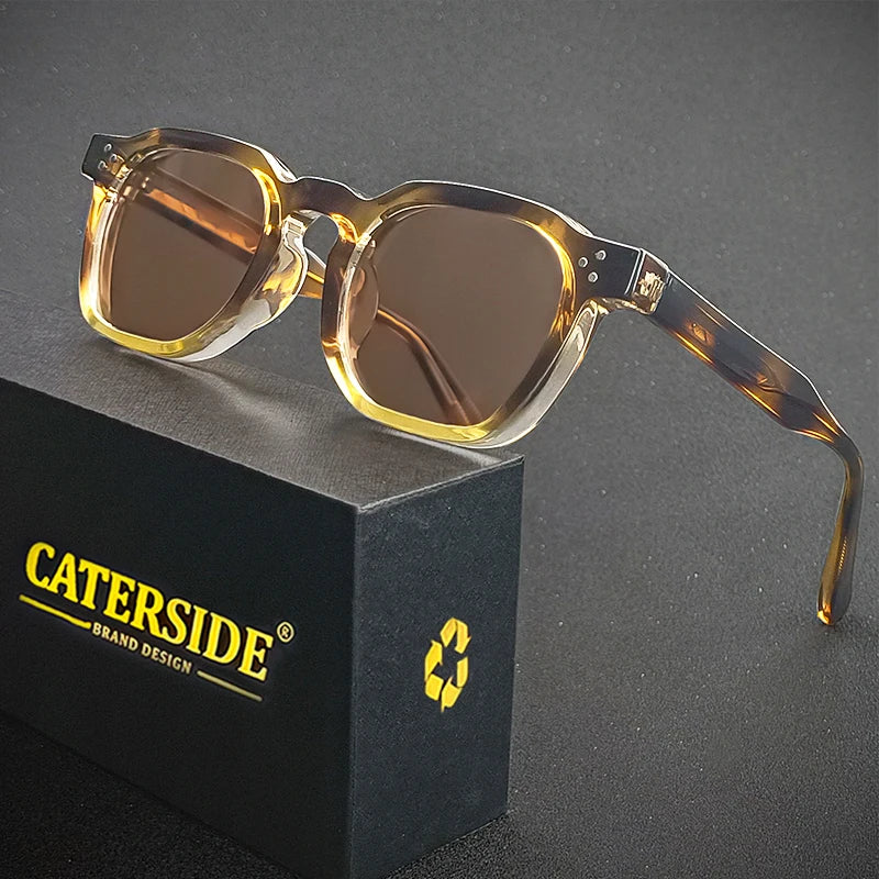 Caterside New Retro Punk Men Sunglasses Square Personalized Design Glasses Women's Fashion Party Business Glasses Festival Gift